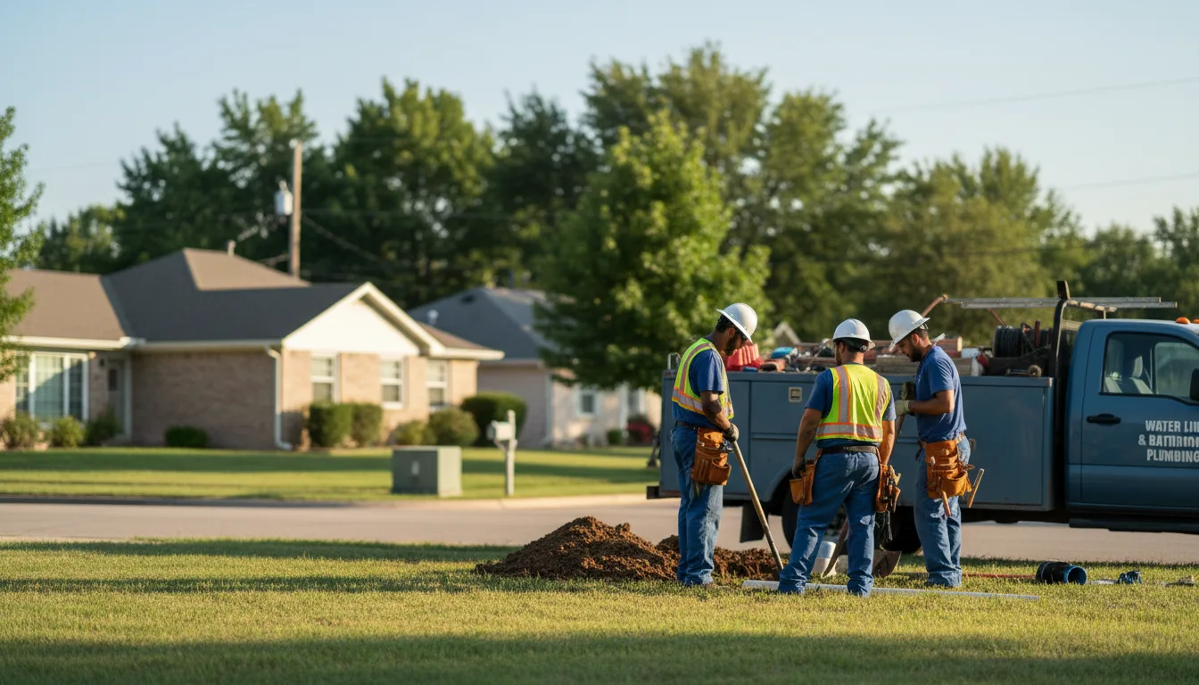 Residential water line and bathroom plumbing service in Knierim, IA